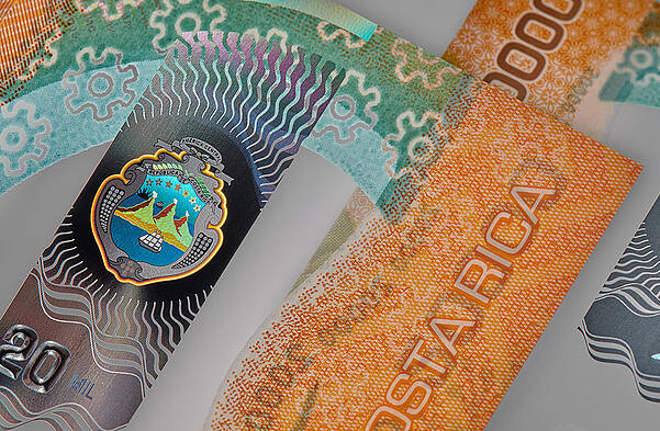 Our Proven KINEGRAM® Technology Offers Maximum Counterfeit Protection Colored KINEGRAM® security feature on banknote