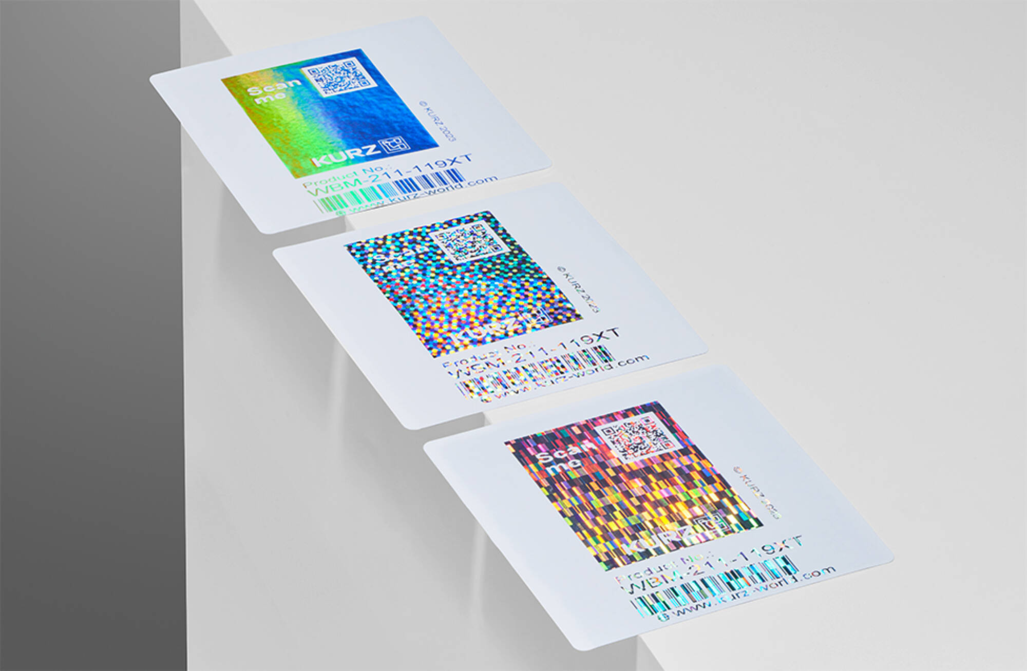 Hologram Effects in Thermal Transfer Printing: TTR NOVA by KURZ Diffractive plastic labels with hologram effect